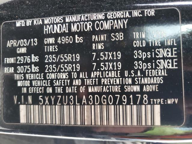 5XYZU3LA3DG079178 - 2013 HYUNDAI SANTA FE SPORT 黑色 照片 13