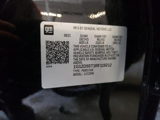 1G1ZD5ST1RF119212 - 2024 CHEVROLET MALIBU LT BLACK photo 12