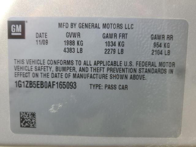 1G1ZB5EB0AF165093 - 2010 CHEVROLET MALIBU LS Золотий фото 13