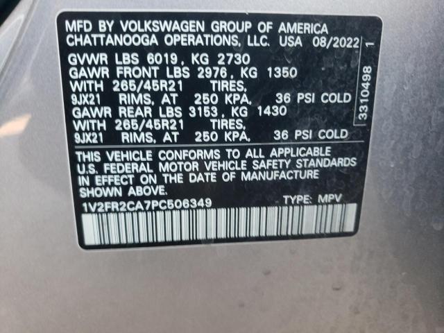 1V2FR2CA7PC506349 - 2023 VOLKSWAGEN ATLAS SEL PREMIUM R-LINE SILVER photo 13