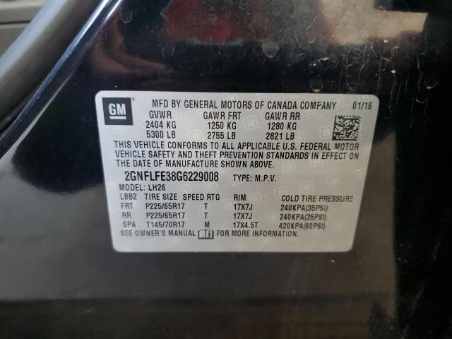 2GNFLFE38G6229008 - 2016 CHEVROLET EQUINOX LT BLACK photo 13