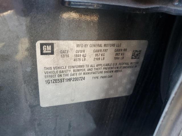 1G1ZE5ST1HF200724 - 2017 CHEVROLET MALIBU LT GRAY photo 12