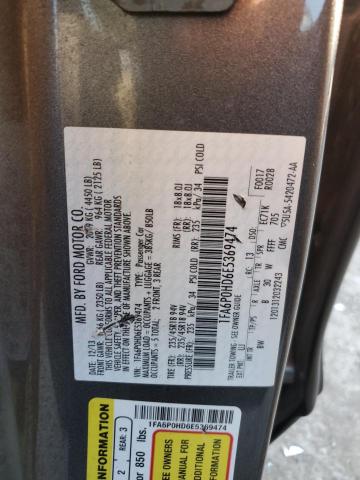 1FA6P0HD6E5369474 - 2014 FORD FUSION SE GRAY photo 12