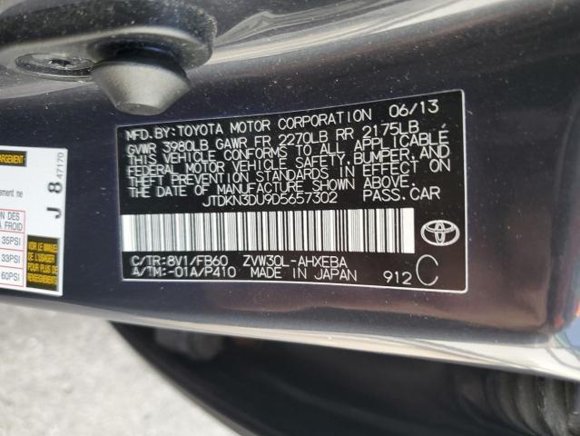JTDKN3DU9D5657302 - 2013 TOYOTA PRIUS 灰色 照片 12