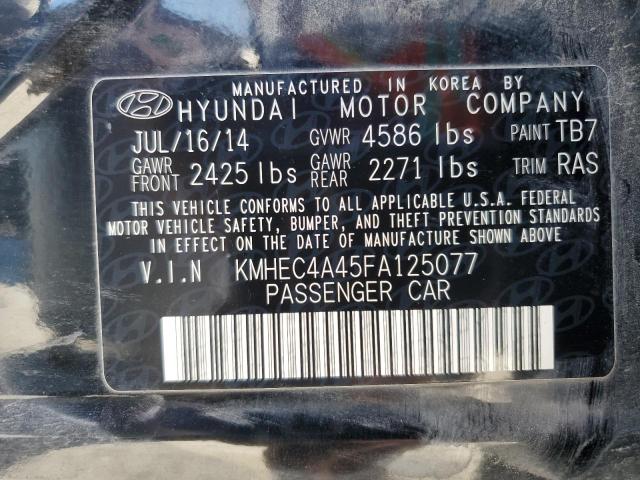 KMHEC4A45FA125077 - 2015 HYUNDAI SONATA HYBRID BLACK photo 12