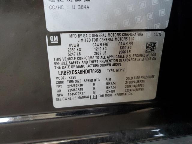LRBFXDSA6HD078935 - 2017 BUICK ENVISION ESSENCE Սև լուսանկար 13