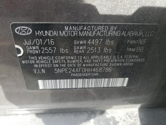 5NPE24AF0HH468786 - 2017 HYUNDAI SONATA SE CHARCOAL photo 12