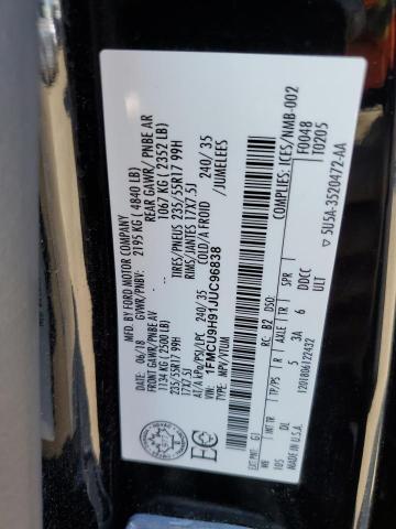 1FMCU9H91JUC96838 - 2018 FORD ESCAPE SEL BLACK photo 12