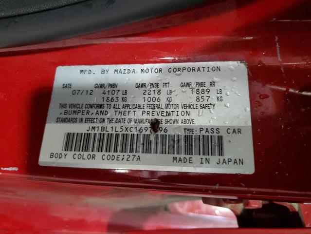 JM1BL1L5XC1697396 - 2012 MAZDA 3 S ნარინჯისფერი ფოტო 13