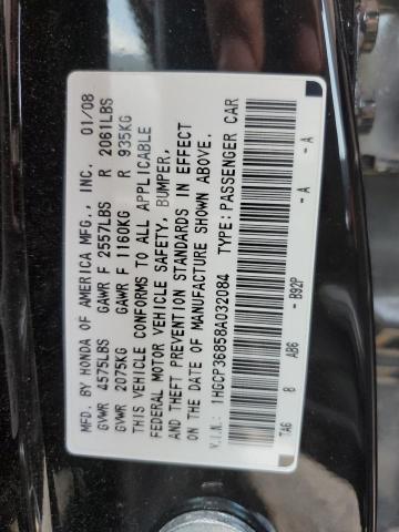 1HGCP36858A032084 - 2008 HONDA ACCORD EXL BLACK photo 12