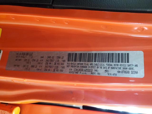 1C4HJXDG8JW253212 - 2018 JEEP WRANGLER U SPORT Naranja foto 12
