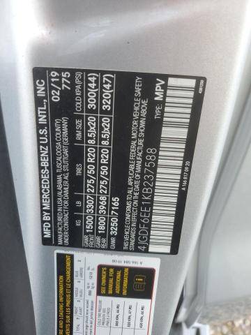 4JGDF6EE1KB237588 - 2019 MERCEDES-BENZ GLS 450 4MATIC SILVER photo 13