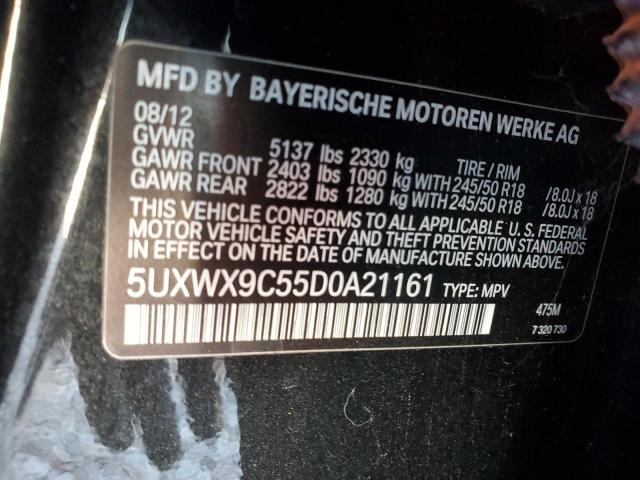 5UXWX9C55D0A21161 - 2013 BMW X3 XDRIVE28I BLACK photo 13