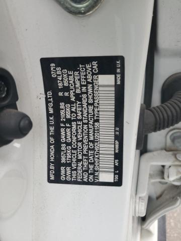 SHHFK7H92LU201158 - 2020 HONDA CIVIC SPORT TOURING WHITE photo 13