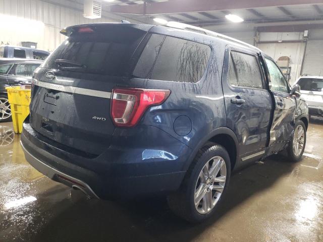 1FM5K8D86HGD37432 - 2017 FORD EXPLORER XLT BLUE photo 3