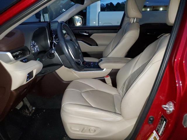 5TDGZRAH3NS125494 - 2022 TOYOTA HIGHLANDER XLE RED photo 7
