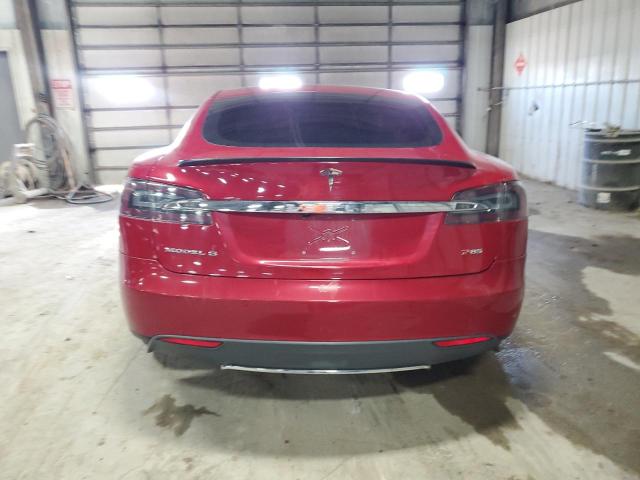 5YJSA1H18EFP57052 - 2014 TESLA MODEL S RED photo 6