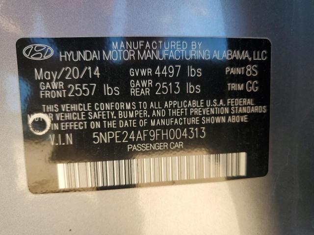 5NPE24AF9FH004313 - 2015 HYUNDAI SONATA SE 灰色 照片 12
