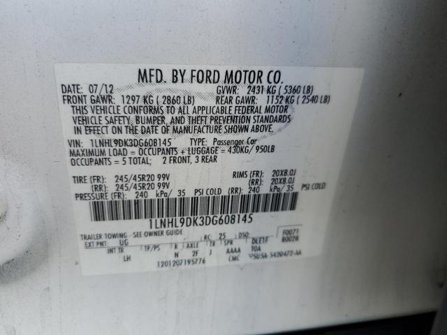 1LNHL9DK3DG608145 - 2013 LINCOLN MKS Weiß Foto 12