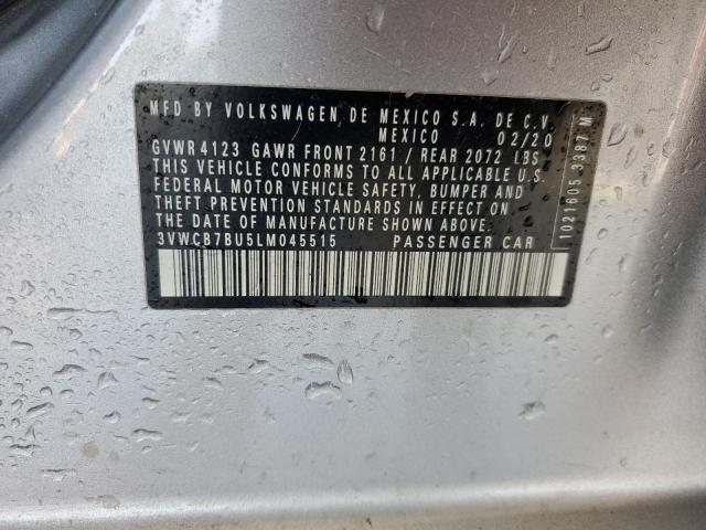 3VWCB7BU5LM045515 - 2020 VOLKSWAGEN JETTA S SILVER photo 12