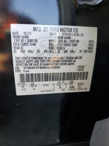 1FMHK7F85BGA65550 - 2011 FORD EXPLORER LIMITED BLACK photo 13