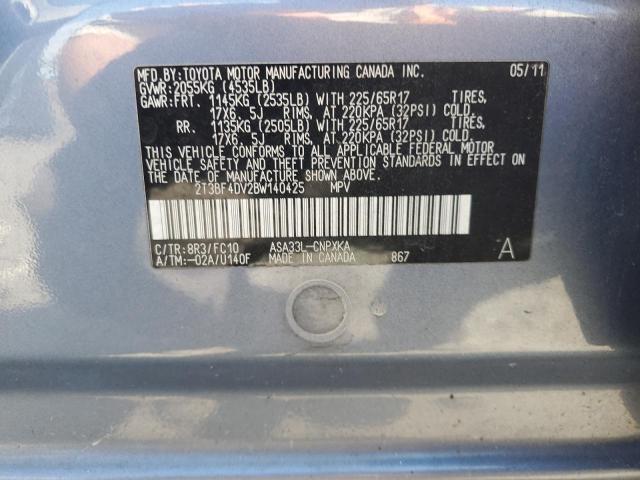 2T3BF4DV2BW140425 - 2011 TOYOTA RAV4 Blau Foto 13