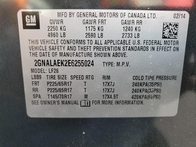 2GNALAEK2E6255024 - 2014 CHEVROLET EQUINOX LS GRAY photo 12