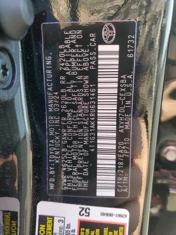 4T1G31AK4RU631461 - 2024 TOYOTA CAMRY SE NIGHT SHADE BLACK photo 12