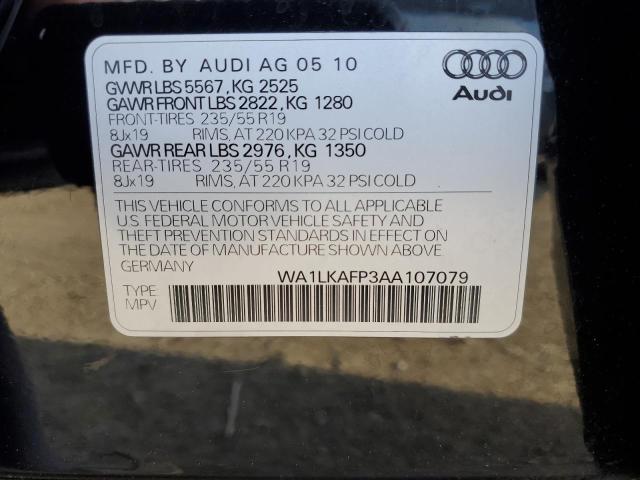 WA1LKAFP3AA107079 - 2010 AUDI Q5 PREMIUM PLUS BLACK photo 13