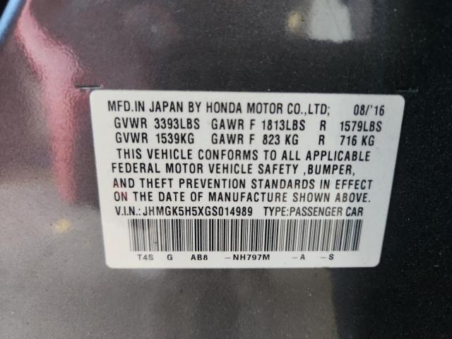 JHMGK5H5XGS014989 - 2016 HONDA FIT LX Boz foto 14