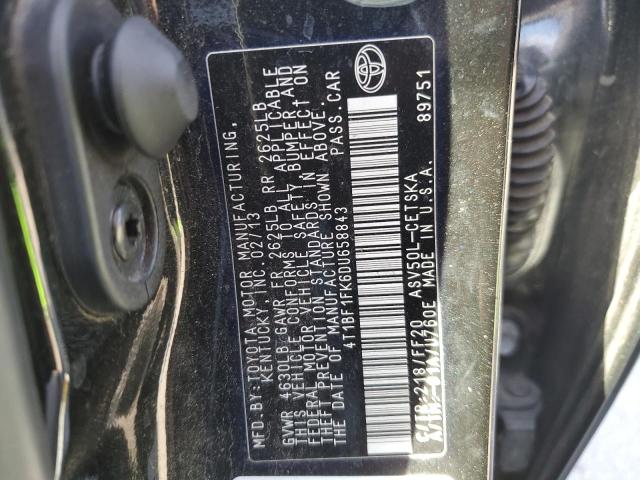 4T1BF1FK6DU658843 - 2013 TOYOTA CAMRY L CHARCOAL photo 12