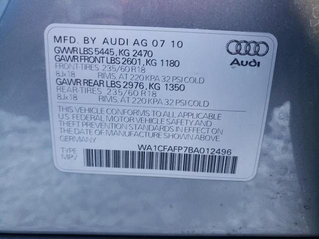 WA1CFAFP7BA012496 - 2011 AUDI Q5 PREMIUM SILVER photo 12