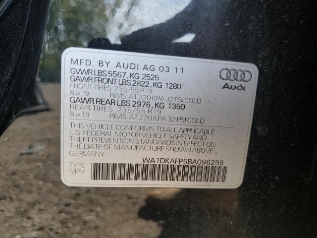 WA1DKAFP5BA096298 - 2011 AUDI Q5 PREMIUM PLUS BLACK photo 12