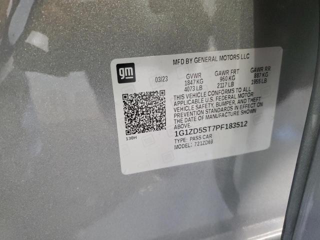 1G1ZD5ST7PF183512 - 2023 CHEVROLET MALIBU LT SILVER photo 12