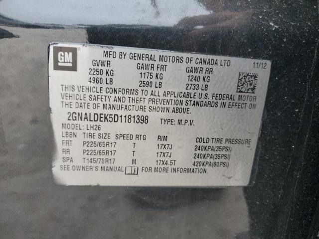 2GNALDEK5D1181398 - 2013 CHEVROLET EQUINOX LT CHARCOAL photo 13