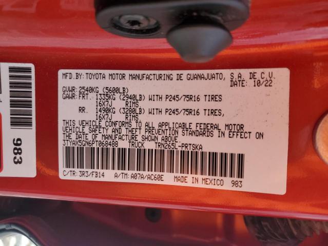 3TYAX5GN6PT068488 - 2023 TOYOTA TACOMA DOUBLE CAB წითელი ფოტო 13