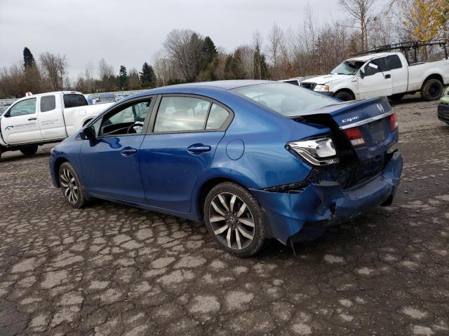 19XFB2F96FE211239 - 2015 HONDA CIVIC EXL BLUE photo 2