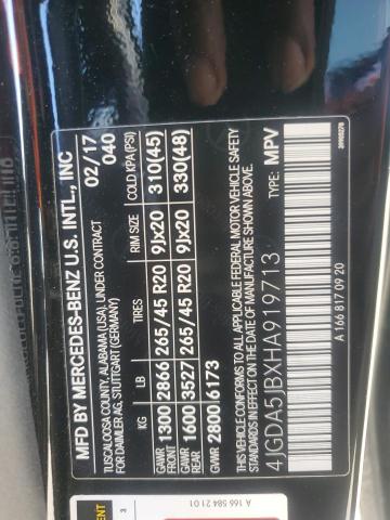 4JGDA5JBXHA919713 - 2017 MERCEDES-BENZ GLE 350 黑色 照片 13