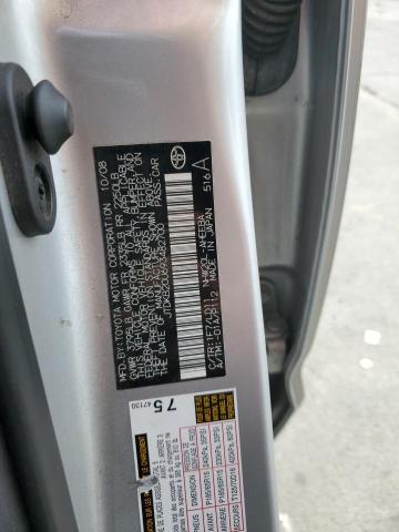 JTDKB20U693482700 - 2009 TOYOTA PRIUS SILVER photo 12