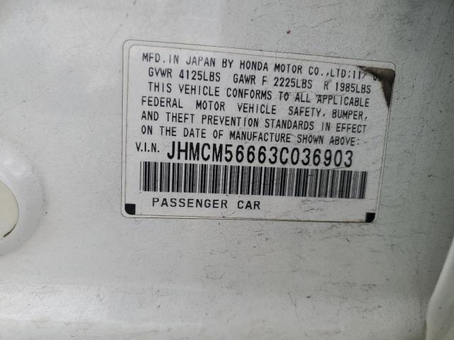 JHMCM56663C036903 - 2003 HONDA ACCORD EX WHITE photo 13