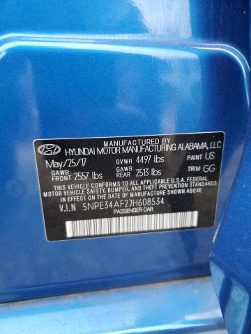 5NPE34AF2JH608534 - 2018 HYUNDAI SONATA SPORT Көк фото 12