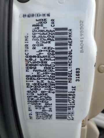 4T1BF28B7YU111007 - 2000 TOYOTA AVALON XL Blanc photo 12