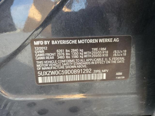 5UXZW0C59D0B91292 - 2013 BMW X5 XDRIVE35D GRAY photo 13
