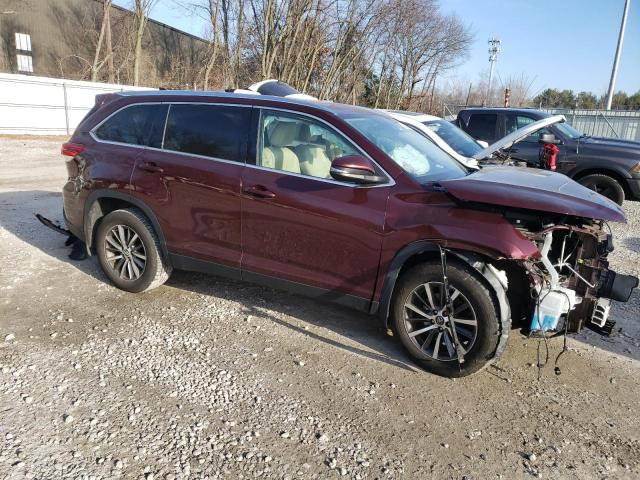 5TDJZRFH5KS965660 - 2019 TOYOTA HIGHLANDER SE BURGUNDY photo 4