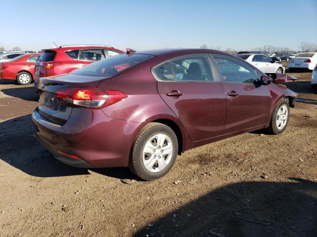 3KPFK4A75HE083645 - 2017 KIA FORTE LX BURGUNDY photo 3