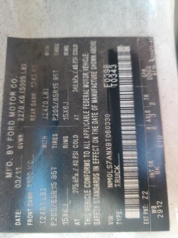 NM0LS7ANXBT060330 - 2011 FORD TRANSIT CONNECT XL WHITE photo 14