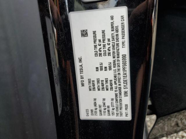 5YJ3E1EA1PF565990 - 2023 TESLA MODEL 3 GRAY photo 12