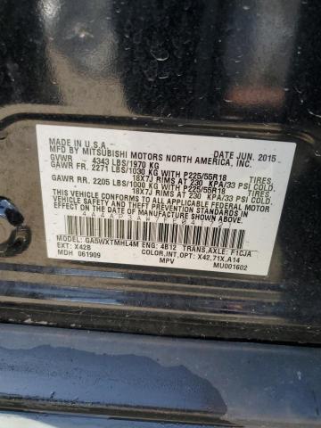 4A4AP3AW7FE041721 - 2015 MITSUBISHI OUTLANDER ES BLACK photo 14