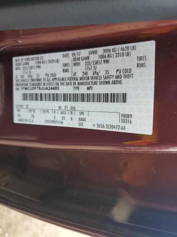 1FMCU0F79JUA24485 - 2018 FORD ESCAPE S MAROON photo 12