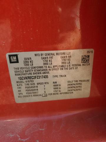 1GCVKREC2FZ317435 - 2015 CHEVROLET SILVERADO K1500 LT RED photo 12